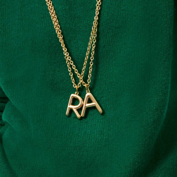 Roxanne Assoulin The Very Big Puffy Initial Necklace with Charm J/K/L/P/R - Picture 3 of 10
